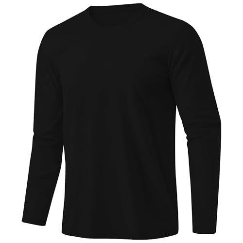 AJGAI Long Sleeve Shirts for Men, Lightweight Crew Neck Basic Tees Shirts，Soft Plain Slim Fit Stretch T-Shirts Casual - Image 3