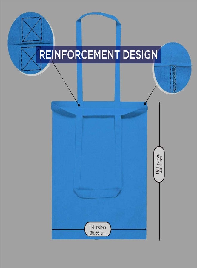 Lify Canvas Tote Bags Bulk Shopping Bag for Crafts, DIY Reusable Grocery Bag, 14 X 16 Inch - 3 Piece Pack (Blue-3Pcs, 14’’ (35.56 CM) x 16’’ (40.64 CM)) - Image 2