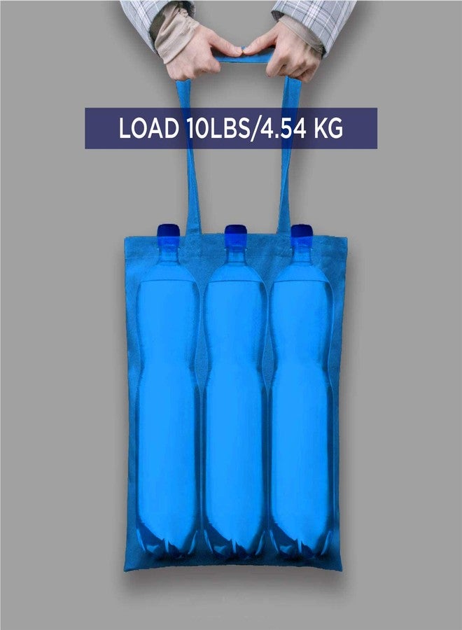 Lify Canvas Tote Bags Bulk Shopping Bag for Crafts, DIY Reusable Grocery Bag, 14 X 16 Inch - 3 Piece Pack (Blue-3Pcs, 14’’ (35.56 CM) x 16’’ (40.64 CM)) - Image 3