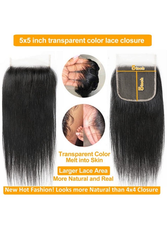 QTHAIR 14A 5X5 Hd Lace Closure Only Human Hair Closures Brazilian Straight Transparent Lace Closure With Real Virgin Brazilian Hair Preplucked Hair Line Knots Can Be Bleached 12 - Image 2