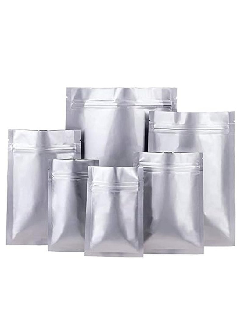 Reusable Zip Lock Clear Plastic Seal waterproof Packaging Bags For Candy Nut Food Storage (Aluminum 10 pcs, 12cmx20cm)  - Image 1