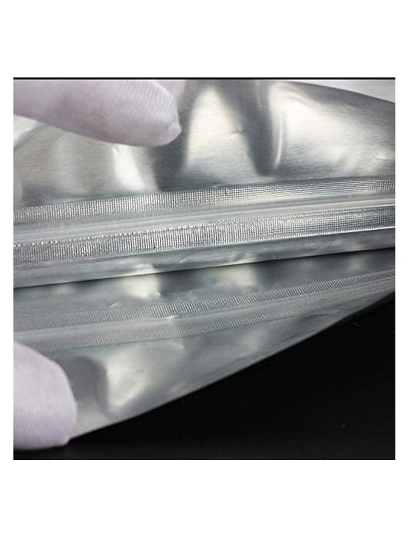 Reusable Zip Lock Clear Plastic Seal waterproof Packaging Bags For Candy Nut Food Storage (Aluminum 10 pcs, 12cmx20cm)  - Image 4