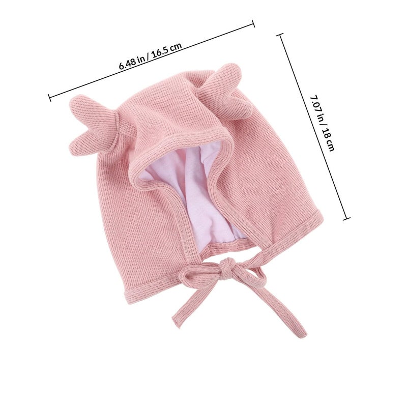 Pink Deer Knitted Beanie Hat For Newborn Boys Soft Warm Winter Headwear 45 49cm - Image 3