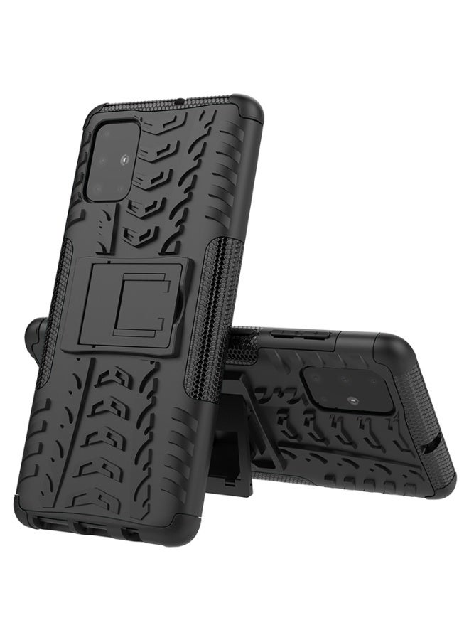 Case Cover Shock resistant  Kickstand TPU + PC Compatible with  Samsung Galaxy A71 4G (Black) - Image 4