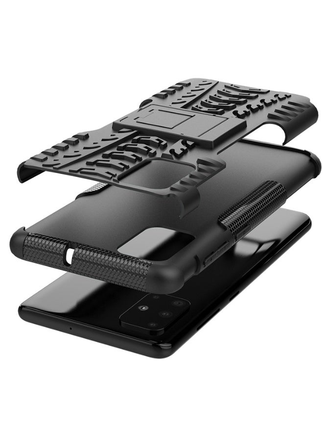 Case Cover Shock resistant  Kickstand TPU + PC Compatible with  Samsung Galaxy A71 4G (Black) - Image 2