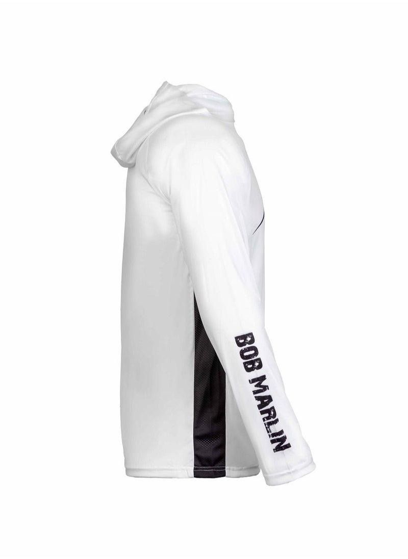 BOB MARLIN - Marlin Upf50 Long Sleeve Performance Hoody Bm White - Image 1