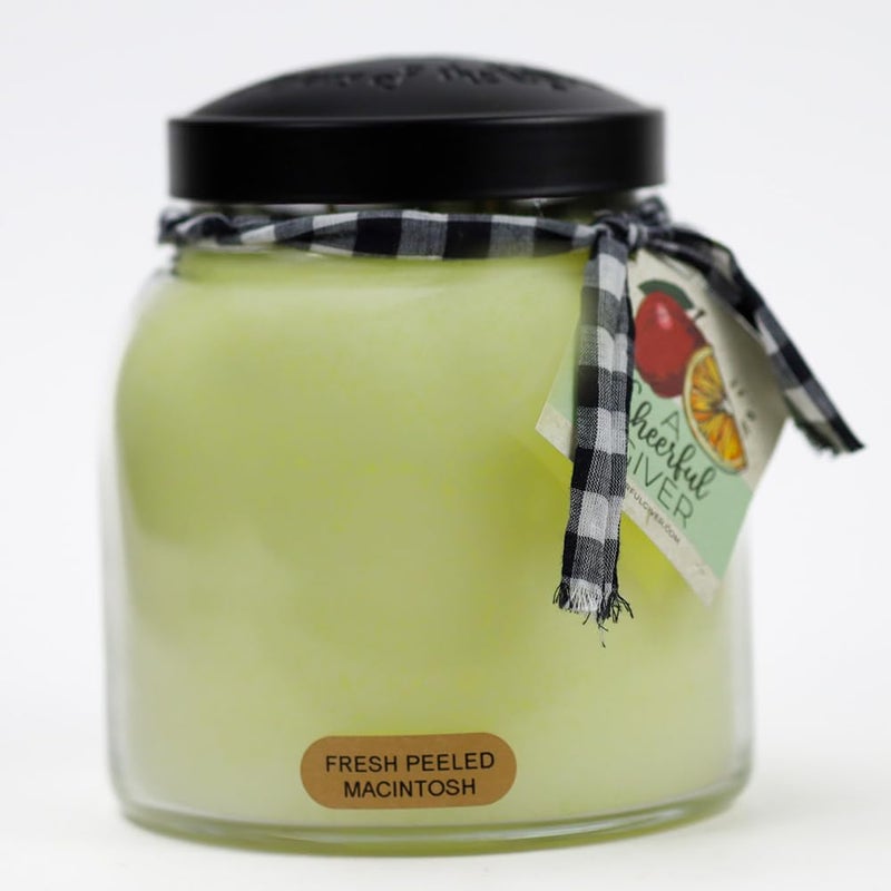 A Cheerful Giver A Cheerful Giver  Fresh Peeled Macintosh  34oz Papa Scented Candle Jar with Lid  Keepers of the Light  155 Hours of Burn Time Gift Candle White 
