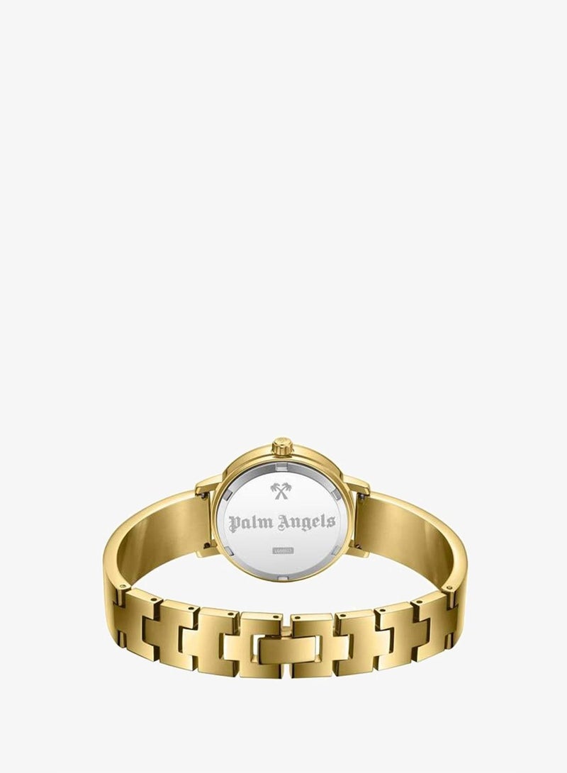 Palm Angels Mira Champagne Gold Dial Gold Stainless Steel Bracelet Analog Watch for Women, 28mm - Image 3