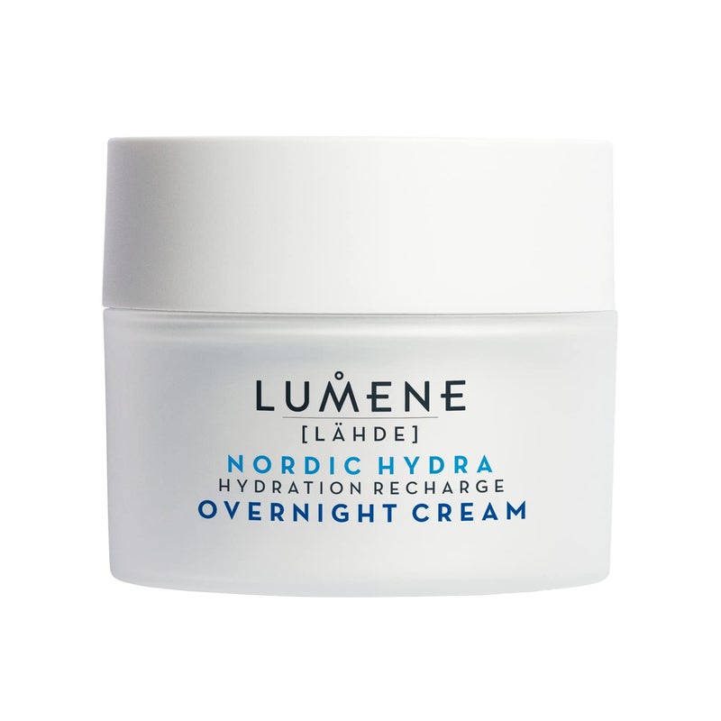 Lumene Nordic Hydra [Lahde] Hydration Recharge Overnight Cream - Lightweight, Hydrating Face Cream with Hyaluronic Acid, Arctic Water + Nordic Birch Sap - Reinforces Natural Moisture Barrier (1.7 oz) - Image 1