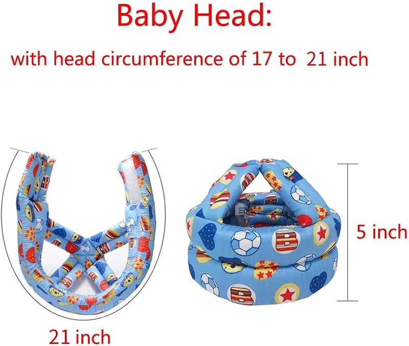 Qiven Toddler Head Protector Upgrade Infant Safety Helmet Breathable Head Drop Protection Soft Baby Helmet for Crawling Walking Headguard Protective Safety Products, BLUE, One Size - Image 2