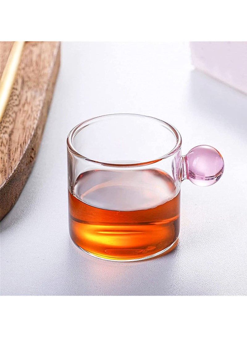 MIBRU 100ml Espresso Cups Small Cups Home Glass Ball Handle Coffee Cup Tea Water Cup Saucer Steak Juice Bucket Table Decor  - Image 2