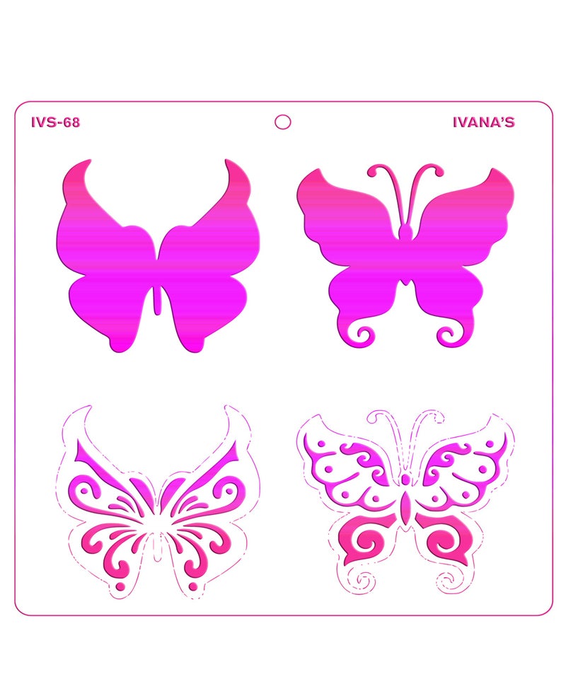 IVANA'S Butterfly Stencil for Art & Craft, DIY Decorative Stencil for Painting on Canvas, Fabric, Cloth, Paper, Glass, Furniture and Wall, Size - 6 x 6 inch, Pack of 1, IVS-68, Off White - Image 3