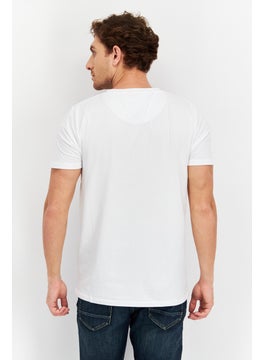 CERRUTI 1881 Men V Neck Short Sleeves Embroidered Logo T-Shirt, White  - Image 3