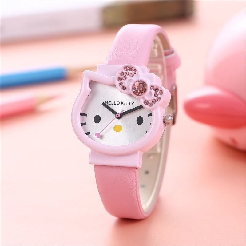 Hello Kitty Kids Watch and Bracelet Set Belt-Powder
