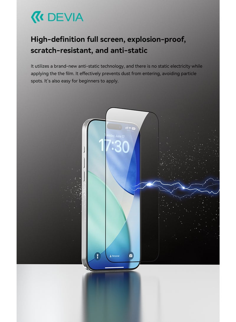 ديفيا استيكر حماية ايفون 17 آير ,شفاف, زجاج مقوى CSG عالي الجودة, يأتي مزودًا بأداة تركيب ذكية,واقي شاشة اصلي - Image 3