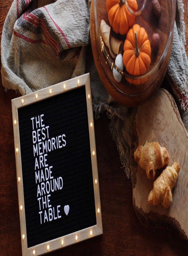 PMPX Letter Board The Original Black Felt Board with Stand, Built-in LED Lights 10 x 10 -Menu Board + Wood Frame, 340 Letters, Emojis + Cursive Words - Custom Sign Messages Pregnancy Announcement, Weddings - Image 5