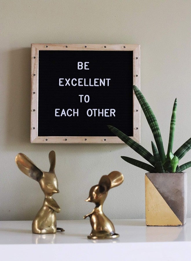 PMPX Letter Board The Original Black Felt Board with Stand, Built-in LED Lights 10 x 10 -Menu Board + Wood Frame, 340 Letters, Emojis + Cursive Words - Custom Sign Messages Pregnancy Announcement, Weddings - Image 4