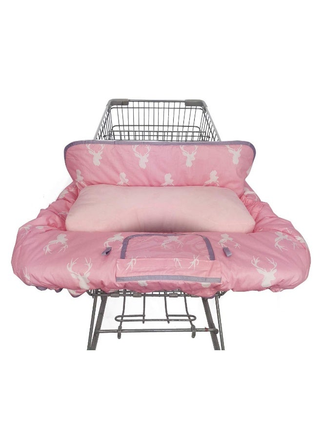 ICOPUCA Shopping Cart Covers for Baby Girl Cart Cover for Babies, Infant High Chair Cover, Machine Washable, Non-Slide degisn (Pink Deer) - Image 5
