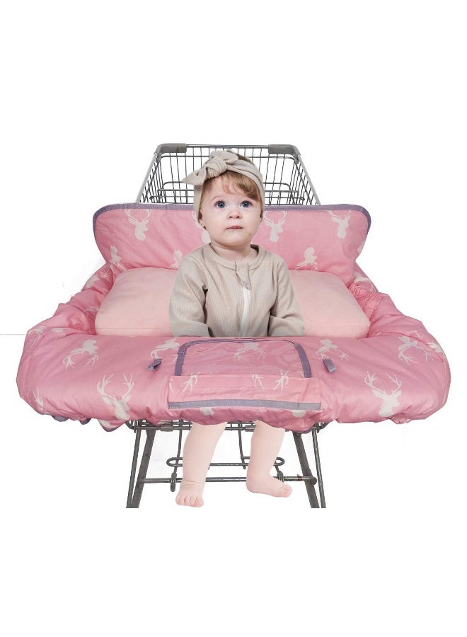 ICOPUCA Shopping Cart Covers for Baby Girl Cart Cover for Babies, Infant High Chair Cover, Machine Washable, Non-Slide degisn (Pink Deer) - Image 2