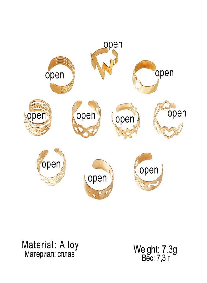 INENIMARTJ 14K Gold Plated Toe Rings for Women, Vintage Style Open Ring Set, Adjustable Summer Beach Foot Jewelry (Gold) - Image 4