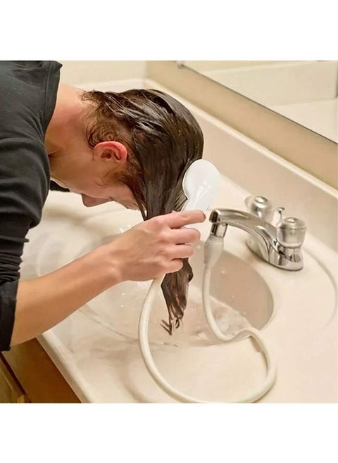 1pc Multi-Purpose Faucet Shower Sprayer – Handheld Attachment for Hair Washing, Child Bathing, and Sink Cleaning