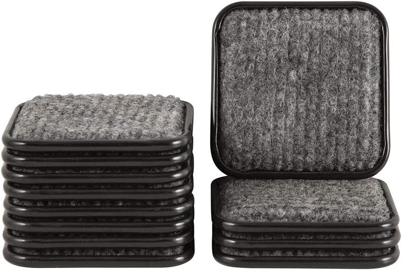 softtouch 1 34 Square Carpeted Bottom Furniture Caster Cups Protect Hardwood Floors BrownGrey 12 Pack 4292495N