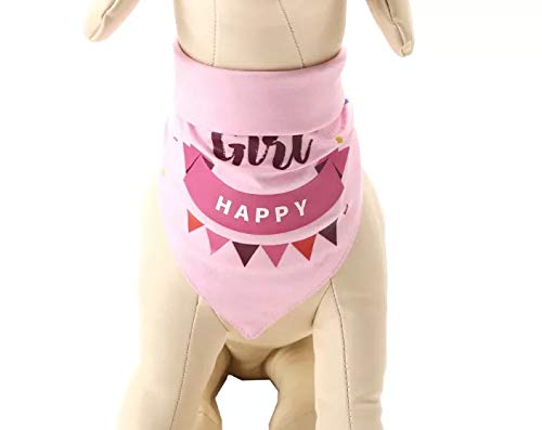 KUTKUT Happy Birthday Dog Bandana Girl, Pet Triangle Scarf Double Layer Bandanas Dog Accessories for Cute Doggy Birthday Party Suitable for Small, Medium & Large Dogs (Pink)… - Image 5