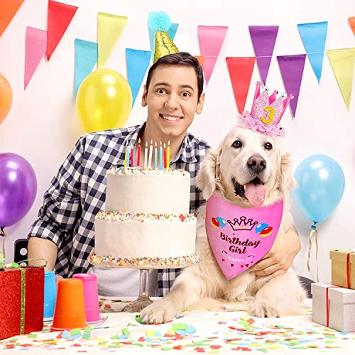 KUTKUT Happy Birthday Dog Bandana Girl, Pet Triangle Scarf Double Layer Bandanas Dog Accessories for Cute Doggy Birthday Party Suitable for Small, Medium & Large Dogs (Pink)… - Image 4