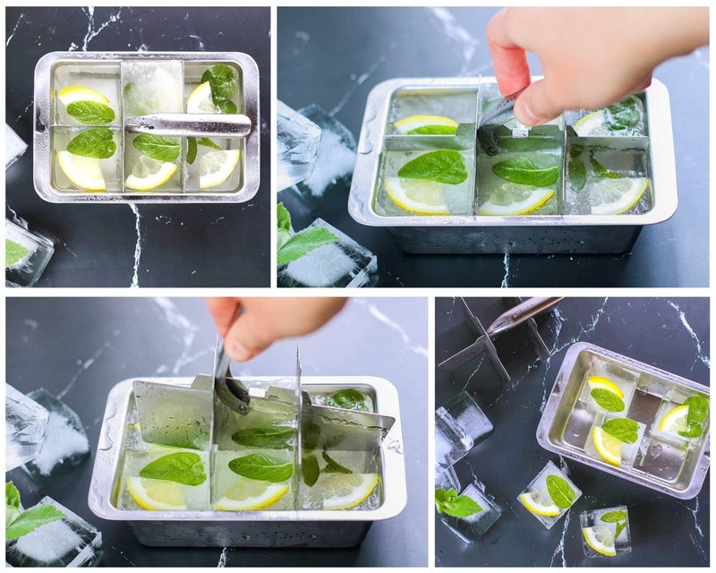 Ecozoi Stainless Steel Metal Ice Cube Trays With Easy Release Handle - 2 Pack | 12 Large Ice Cube Slots | Removable Slots For Easy Ice Cube Removal And Cleaning | Eco Friendly, Plastic Free - Image 3