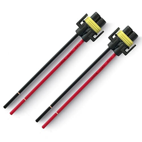 Mosleyz H11 Pigtail Socket H11 H9 H8 880 881 Female Nylon Adapter Wiring Harness Connector for Headlights/Fog Lights Retrofit(Pack of 2) - Image 1