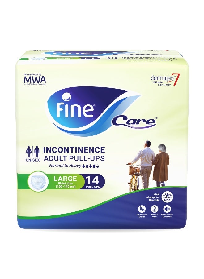 Fine Care Care Adult Incontinence Diaper  Pullups Large Size 100 140Cm 14 Diapers - Image 1