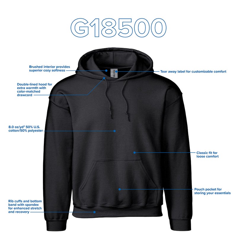 Gildan Adult Fleece Hoodie Sweatshirt, Style G18500, Multipack, Black (2-Pack), X-Large - Image 5