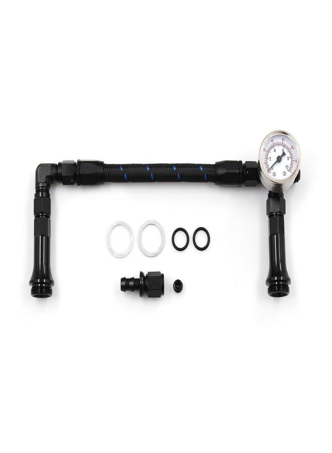 WnSEu Braided AN6 Dual Feed Carb Fuel Line Double Pump for Holley 4150 Carburetor with vacuum pressure gauge - Image 1
