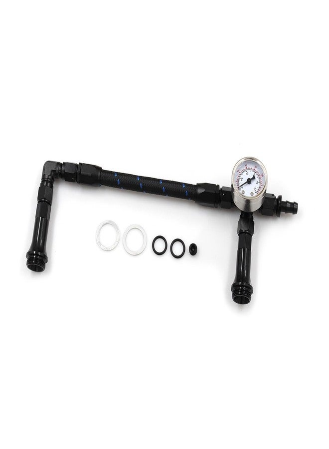 WnSEu Braided AN6 Dual Feed Carb Fuel Line Double Pump for Holley 4150 Carburetor with vacuum pressure gauge - Image 4