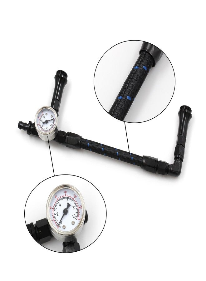WnSEu Braided AN6 Dual Feed Carb Fuel Line Double Pump for Holley 4150 Carburetor with vacuum pressure gauge - Image 2