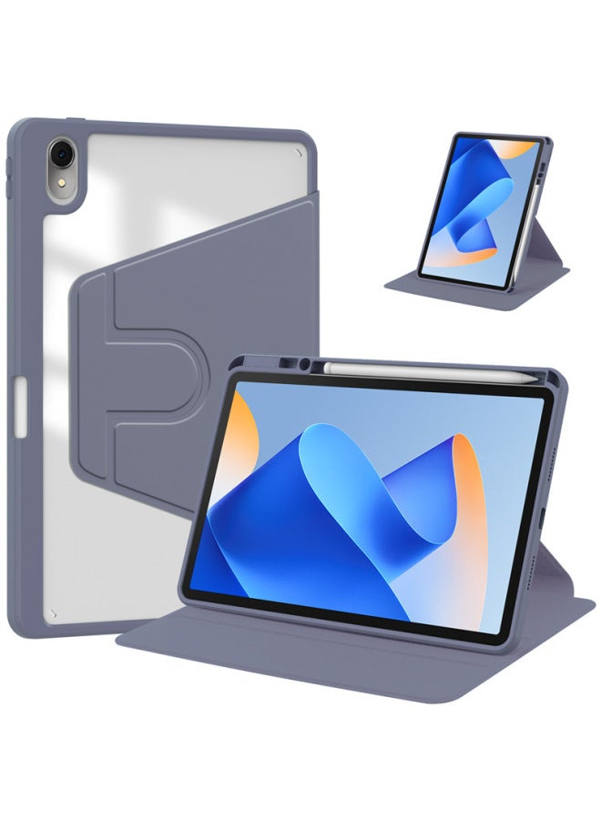 For Huawei Matepad Air Protective Case 11.5S Rotating 2023 Ultra-thin Transparent Pen Slot Acrylic Leather Case-Color:Purple-Applicable Model:matepad Air 11.5 2023 - Image 1