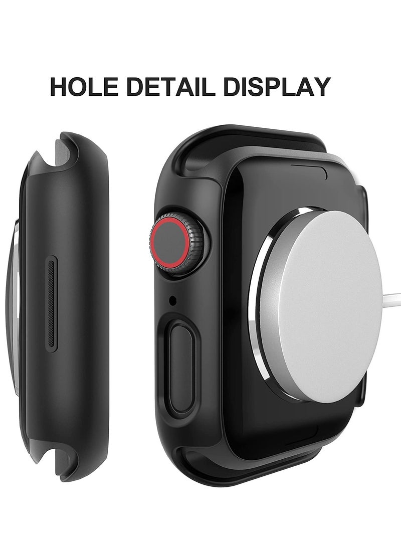 [ حزمة 1 ] ينطبق على أبل ووتش سلسلة 9 ( 2023 ) سلسلة 8 سلسلة 7 41mm الصلب الإسكان ، مع تشديد الزجاج حامي الشاشة HD واضحة رقيقة جدا جزءا لا يتجزأ من الغطاء الواقي ( أسود ) - Image 2