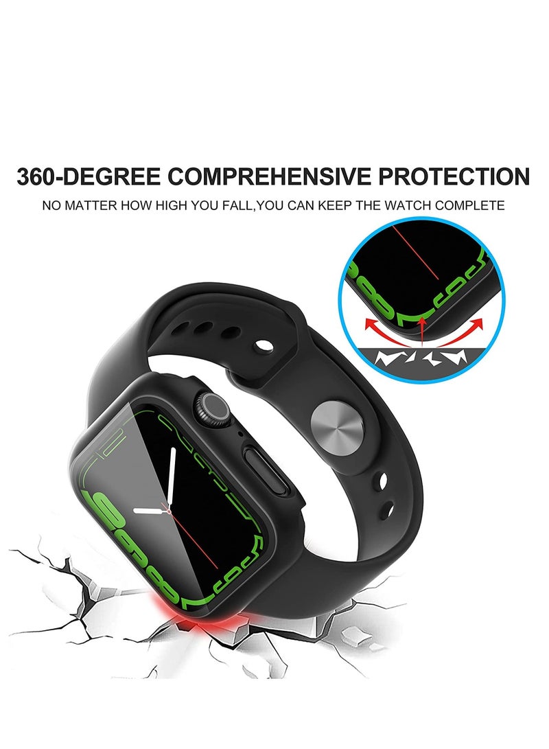 [ حزمة 1 ] ينطبق على أبل ووتش سلسلة 9 ( 2023 ) سلسلة 8 سلسلة 7 41mm الصلب الإسكان ، مع تشديد الزجاج حامي الشاشة HD واضحة رقيقة جدا جزءا لا يتجزأ من الغطاء الواقي ( أسود ) - Image 5