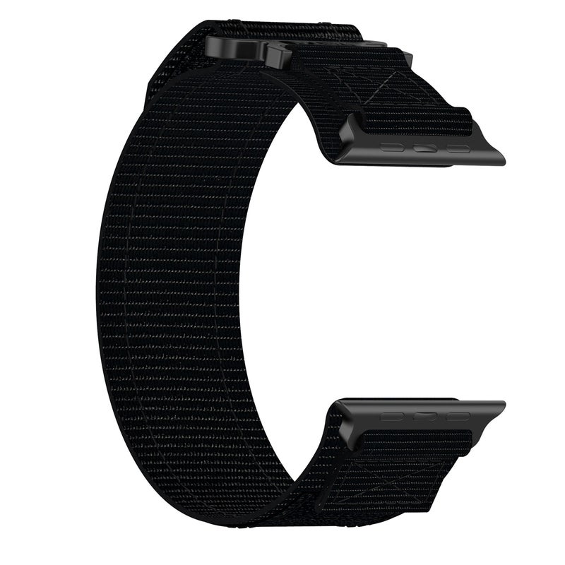 For Apple Watch Ultra 2 49Mm Nylon Hook And Loop Fastener Watch Band(Black) - Image 3