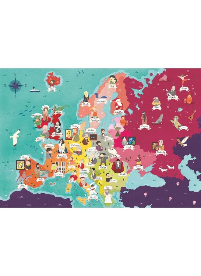 Clementoni Exploring Maps Great People In Europe Puzzle (250 Pieces)  - Image 2