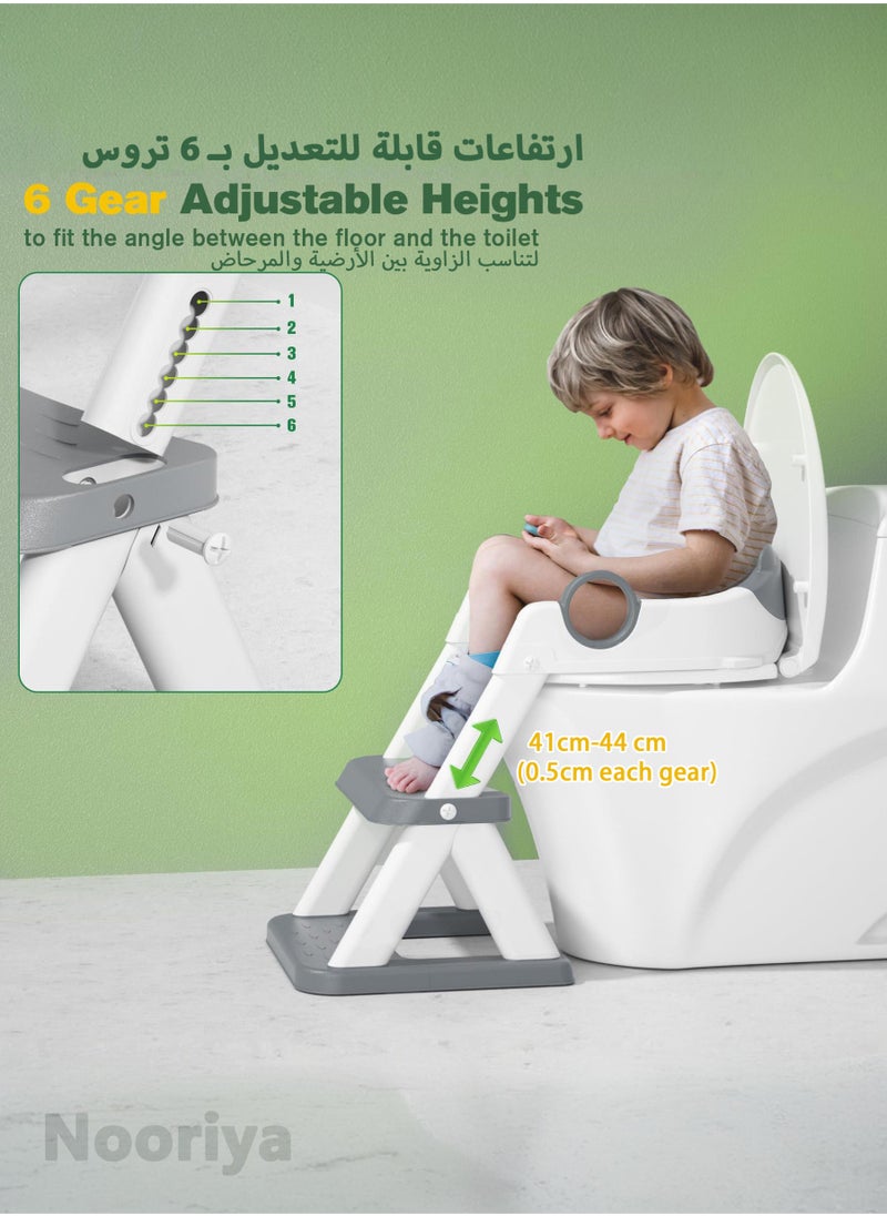 Nooriya Potty Training Seat, Upgrade Toddler Toilet Seat for Kids Boys Girls, 2 in 1 Potty Training Toilet, Splash Guard Anti-Slip Pad Step Stool  - Image 4