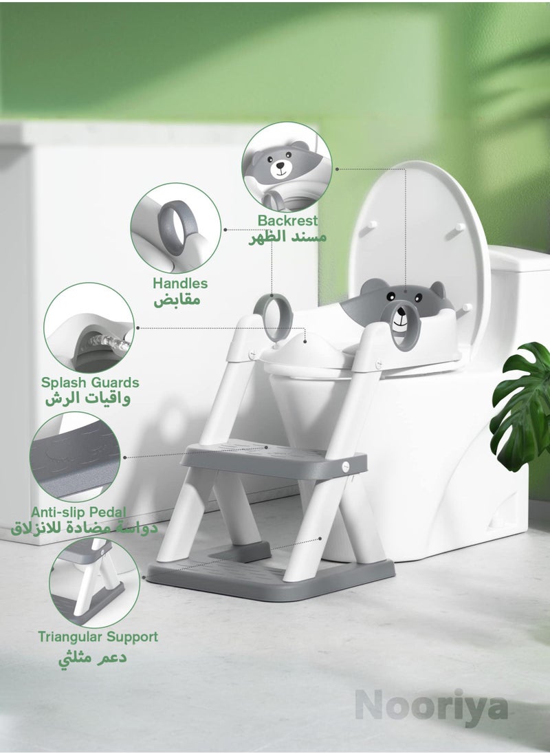 Nooriya Potty Training Seat, Upgrade Toddler Toilet Seat for Kids Boys Girls, 2 in 1 Potty Training Toilet, Splash Guard Anti-Slip Pad Step Stool  - Image 2