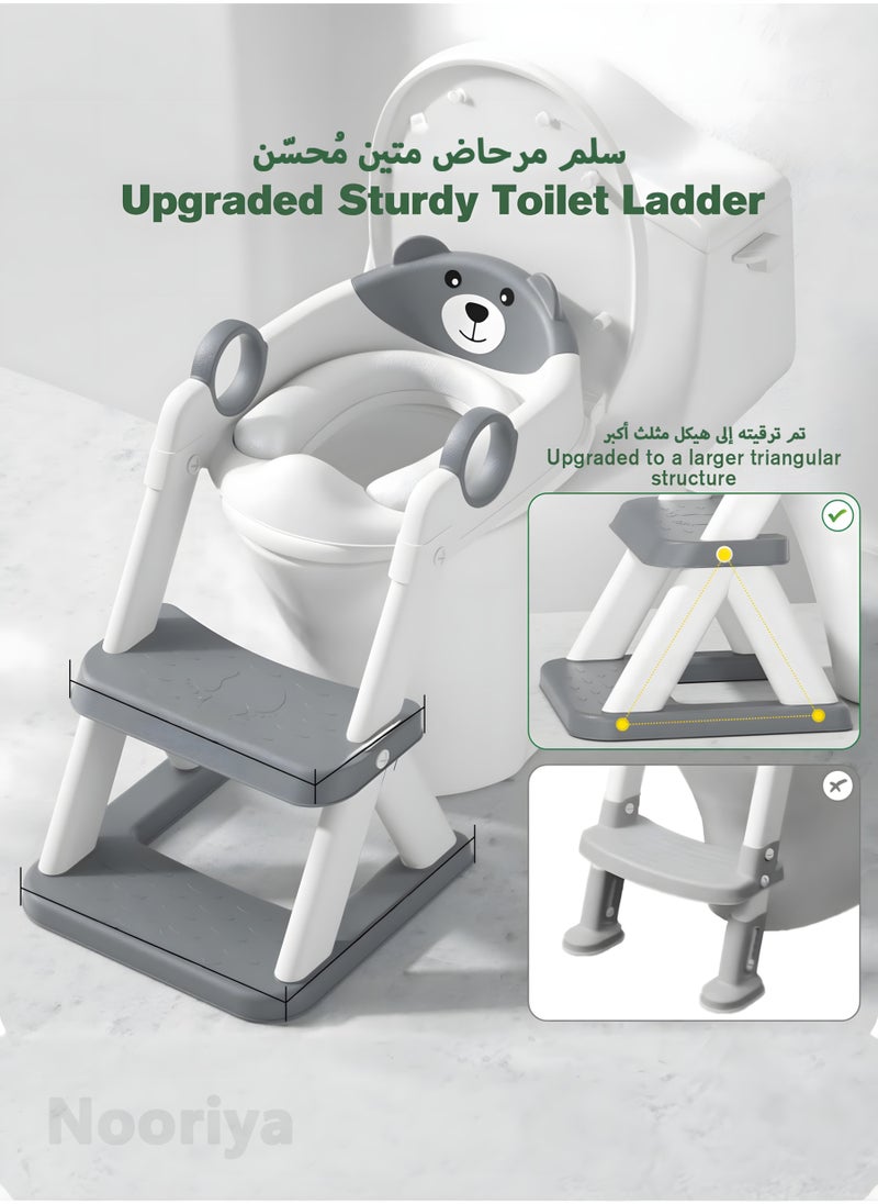 Nooriya Potty Training Seat, Upgrade Toddler Toilet Seat for Kids Boys Girls, 2 in 1 Potty Training Toilet, Splash Guard Anti-Slip Pad Step Stool  - Image 3