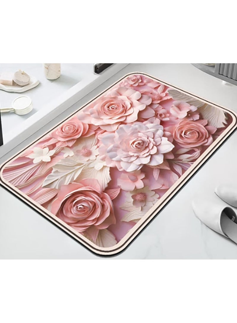Jingke Quick-drying Absorbent Floor Mats Bathroom Anti-slip Mats Toilet Absorbent Foot Mats Entry-level Mats 40*60cm  039 - Image 1