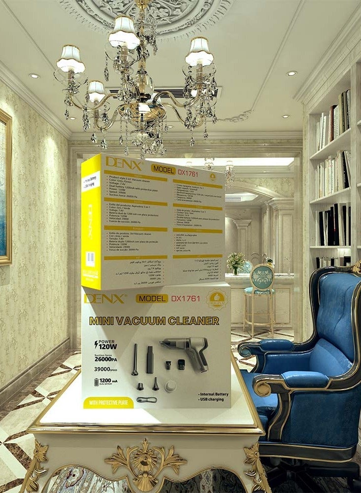 Denx Cordless Handheld Vacuum Cleaner (Suction and Blow) 3 in 1, Rechargeable, for Car, Home, Office, Computer multi-colors - Image 3