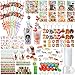 Poen 172 Pcs Woodland Party Favors Set Include Cup Straw Stamp Clap Bracelet Keychain Ring Puzzle Sticker Animal Miniature Card for Birthday Party Baby Shower Goody Bag Stuffer - Image 2