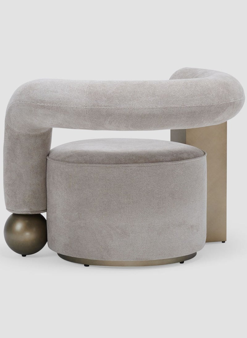 AL HUZAIFA FURNITURE Inka Right Arm Accent Chair, Fully Upholstered In Fabric With Spindle Leg - Image 3