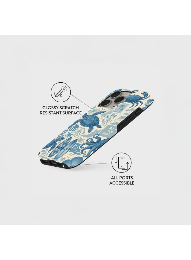 موبكوس جراب فاخر لهاتف آيفون  برو ماكس بتصميم مخطط المحيط من موبكوس، حماية هجينة بطبقة مزدوجة من الغلاف الصلب والسيليكون، مقاوم للخدش والصدمات - Image 3