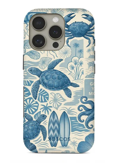 Mobcos Mobcos iPhone 16 Pro Max Ocean Blueprint Premium Case Compatible with Hybrid Dual-Layer Hard Shell + Silicone Protection - Scratch-Resistant Shockproof Mobile Cover