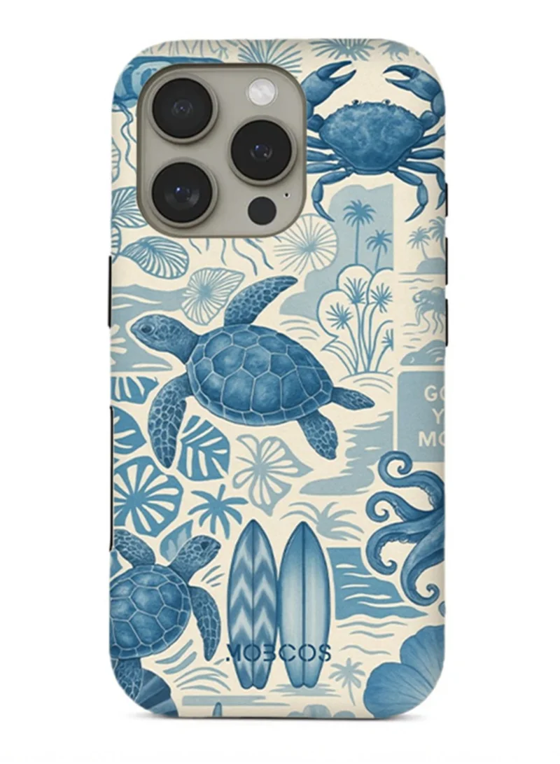 Mobcos Mobcos iPhone 16 Pro Max Ocean Blueprint Premium Case Compatible with Hybrid Dual-Layer Hard Shell + Silicone Protection - Scratch-Resistant Shockproof Mobile Cover